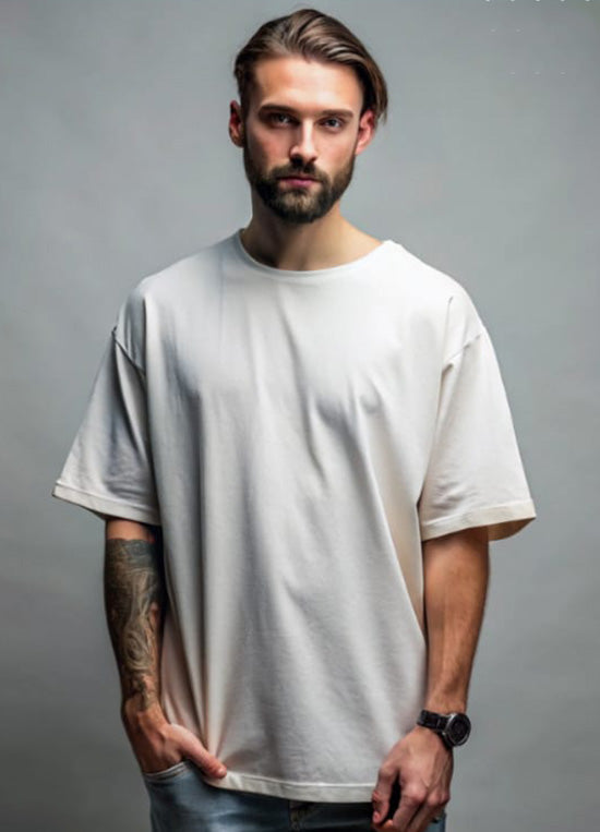 Oversized Men's T shirts Dropped Shoulder Short Sleeve