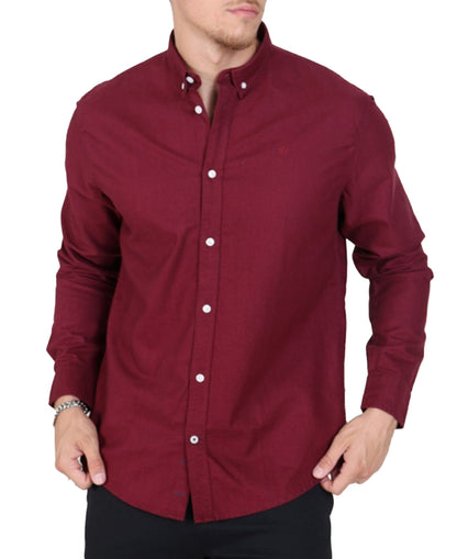 Red Plain Casual Shirt