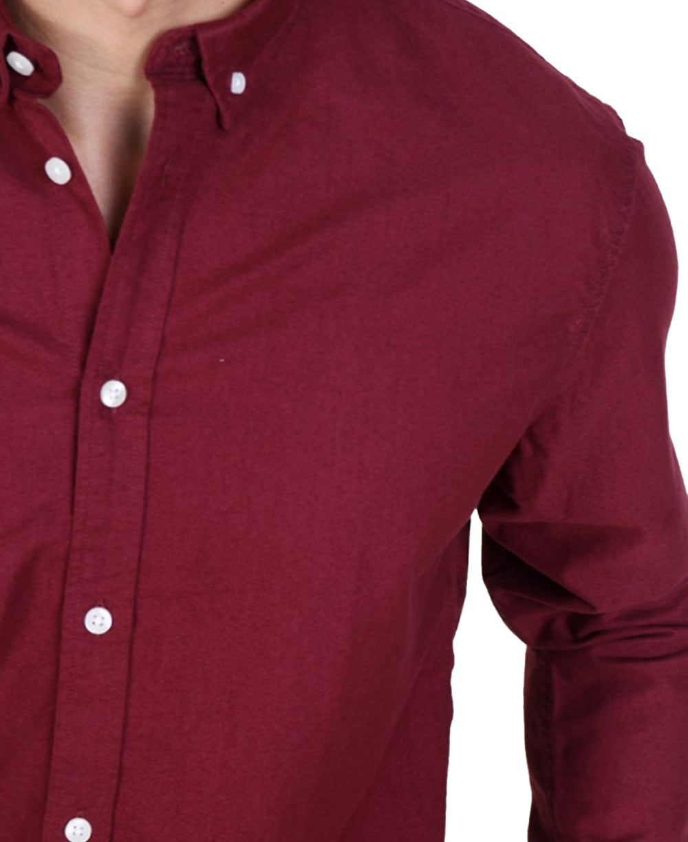 Red Plain Casual Shirt