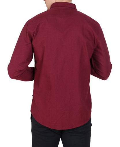 Red Plain Casual Shirt