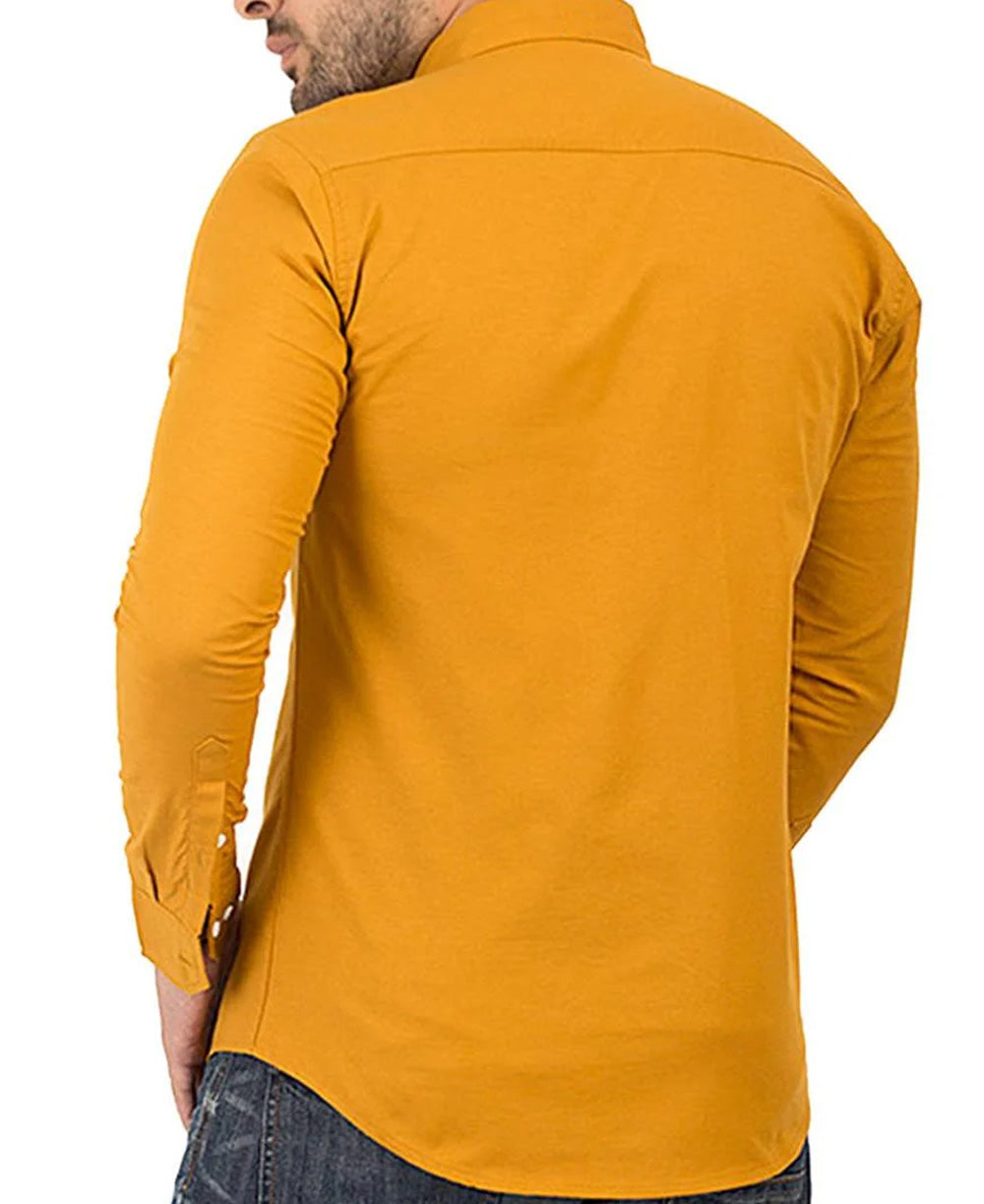 Yellow Plain Casual Shirt